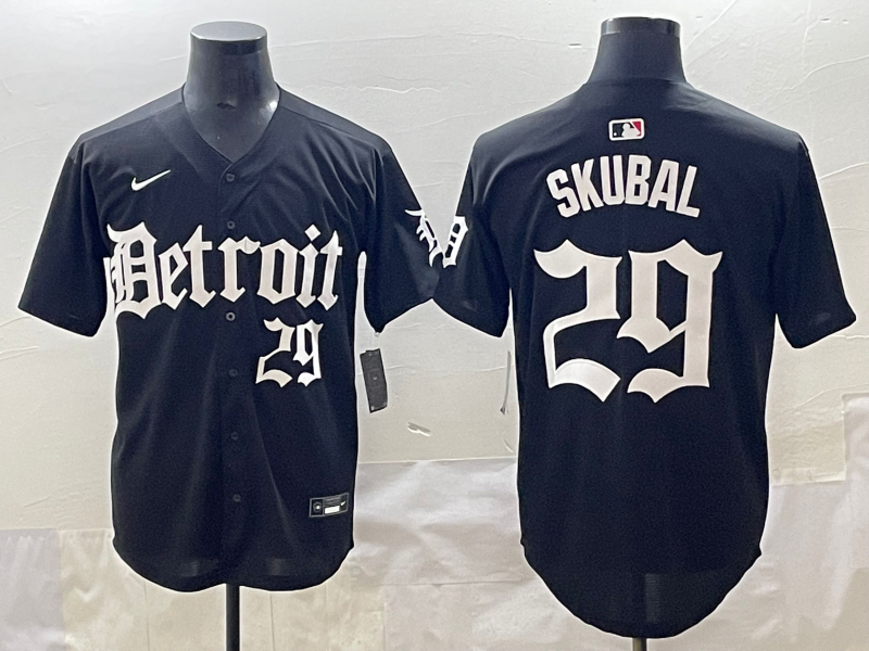 Men's Detroit Tigers Tarik Skubal #29 Black Jersey